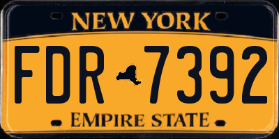 NY license plate FDR7392