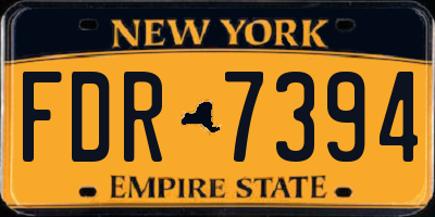 NY license plate FDR7394