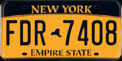 NY license plate FDR7408