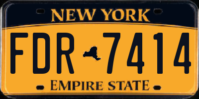 NY license plate FDR7414