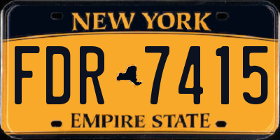 NY license plate FDR7415
