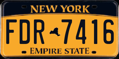 NY license plate FDR7416