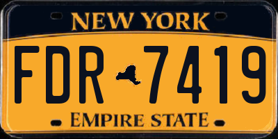 NY license plate FDR7419
