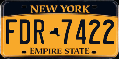 NY license plate FDR7422