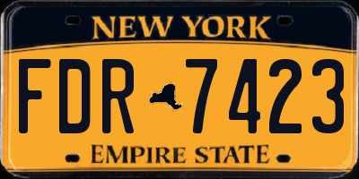 NY license plate FDR7423