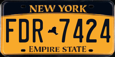 NY license plate FDR7424
