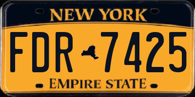 NY license plate FDR7425