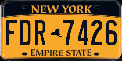 NY license plate FDR7426