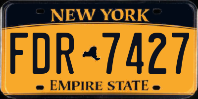NY license plate FDR7427