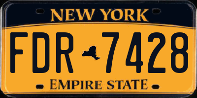 NY license plate FDR7428