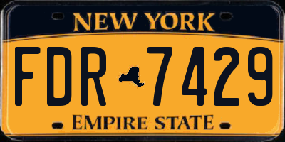 NY license plate FDR7429