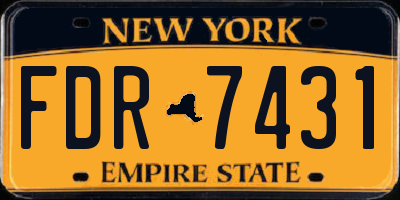 NY license plate FDR7431