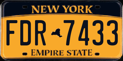 NY license plate FDR7433