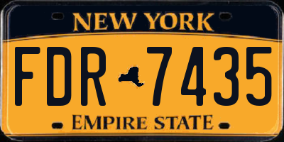 NY license plate FDR7435