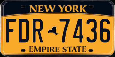 NY license plate FDR7436