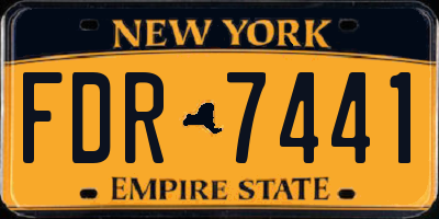 NY license plate FDR7441