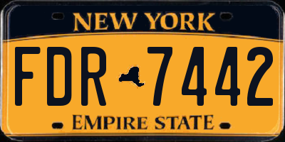 NY license plate FDR7442