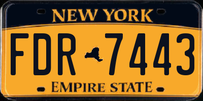NY license plate FDR7443