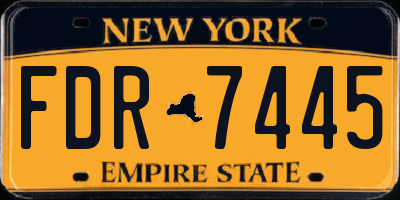 NY license plate FDR7445
