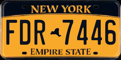 NY license plate FDR7446