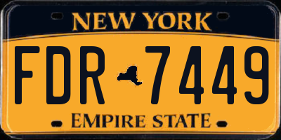 NY license plate FDR7449