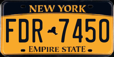NY license plate FDR7450