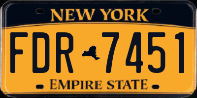 NY license plate FDR7451