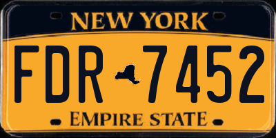 NY license plate FDR7452