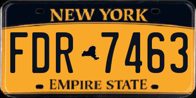 NY license plate FDR7463
