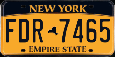 NY license plate FDR7465