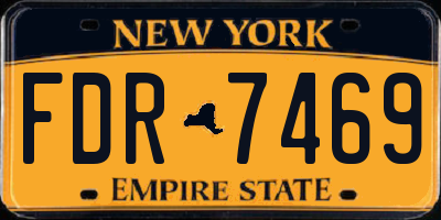 NY license plate FDR7469