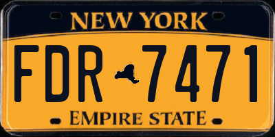 NY license plate FDR7471