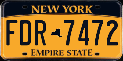 NY license plate FDR7472