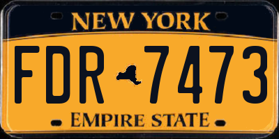 NY license plate FDR7473