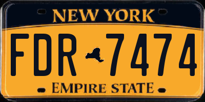 NY license plate FDR7474