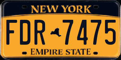 NY license plate FDR7475