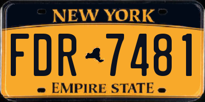 NY license plate FDR7481