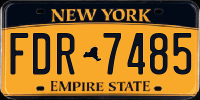 NY license plate FDR7485