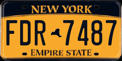 NY license plate FDR7487