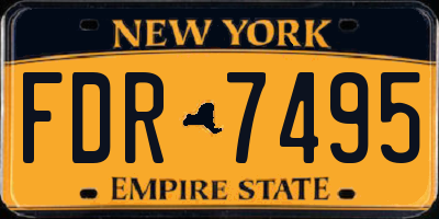 NY license plate FDR7495