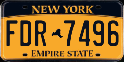 NY license plate FDR7496