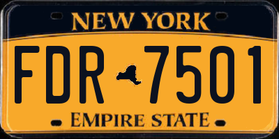 NY license plate FDR7501