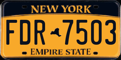 NY license plate FDR7503
