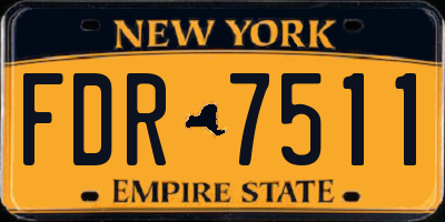 NY license plate FDR7511