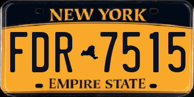 NY license plate FDR7515