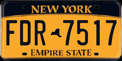 NY license plate FDR7517