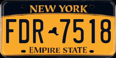 NY license plate FDR7518