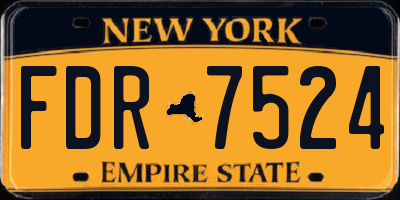 NY license plate FDR7524