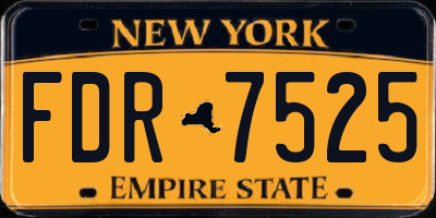 NY license plate FDR7525