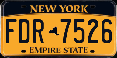 NY license plate FDR7526